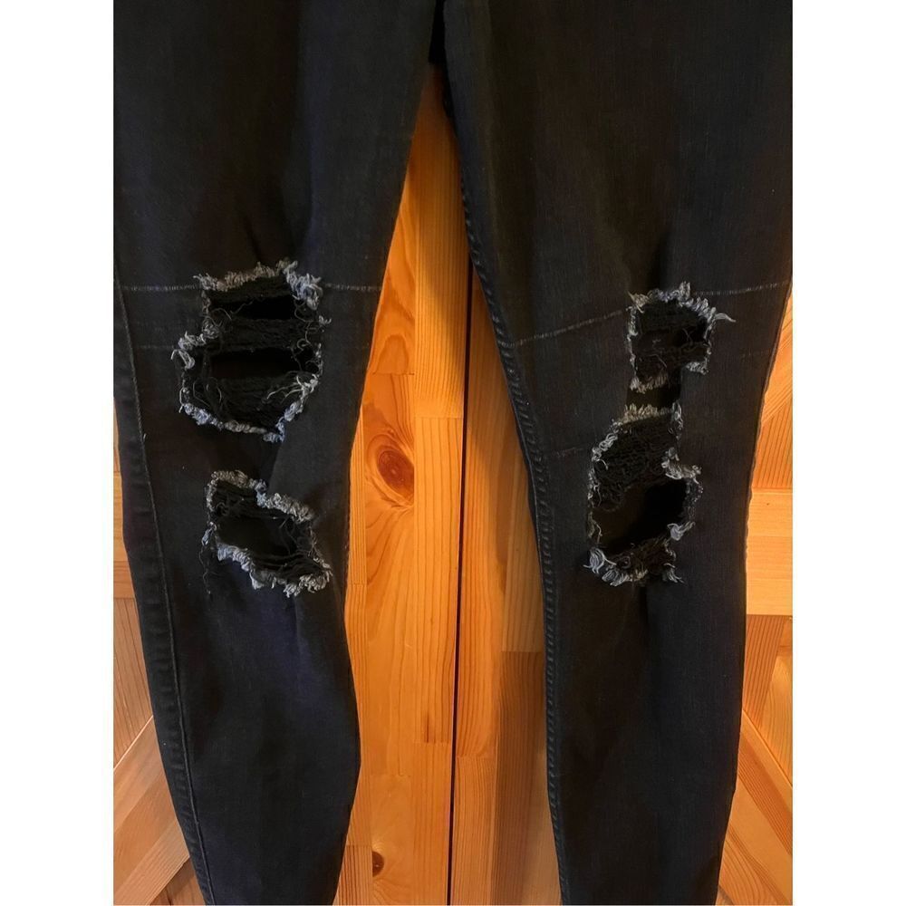 Hollister Jeans Womens 9R Black Denim High Rise Super Skinny 29x28 Stretch (1320 - Picture 2 of 7